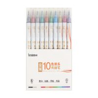 10 Colors/set Fine Point Brush Metallic Marker Pens Double Tip Markers for Black Paper Calligraphy Art Pen Painting Drawing