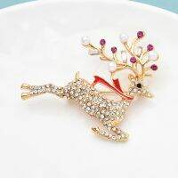 ；‘。、’ Wuli&amp;Babyrunning Chritmas Deer Brooch Multicolor Simulated-Pearl Jewelry Accessory 2021 New Year Gift