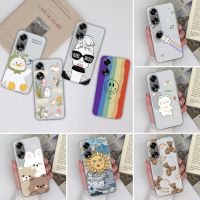 Case For OPPO A98 5G Cute Cartoon Transparent TPU Soft Slim Silicone Phone Back Cover For OPPOA98 A 98 Shockproof Bumper Shell