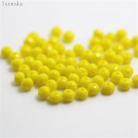 Isywaka Solid Yellow Colors 3x4mm 125pcs Rondelle Austria faceted Crystal Glass Beads Loose Spacer Round Beads Jewelry Making Cables