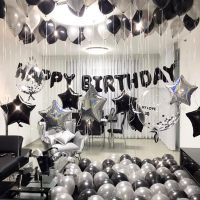 Black White Silver Birthday Balloons Set Baby Shower Birthday Party Decorations Beard Fathers Day Party Event Supplies Globos Balloons