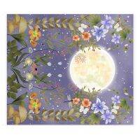 Moonlit Garden Tapestry, Moon Tapestry Floral Vine Tapestry Flowers Tapestry Wall Hanging for Room (51.2 x 59.1 Inch)