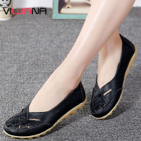 VIWANA Flats Shoes Sale Size 35-44 Soft Sole Leather Korean Loafers Ladies Flat