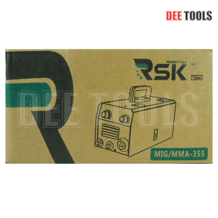 rsk-ตู้เชื่อมไฟ้ฟ้า-เครื่องเชื่อมไฟฟ้า-mig-mma-355-รุ่นไม่ใช้แก๊ส-2-ระบบ-ใช้ได้ทั้งไฟฟ้าและมิก-มาพร้อมลวดฟลักซ์คอร์และอุปกรณ์ครบชุด