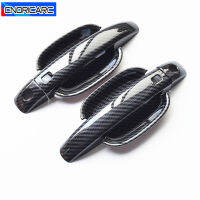 Car Door Handles Decoration Cover Trim For Audi A4 B8 Q3 Q5 Carbon Fiber Color Doorknob Door Bowl Covers Exterior Decals