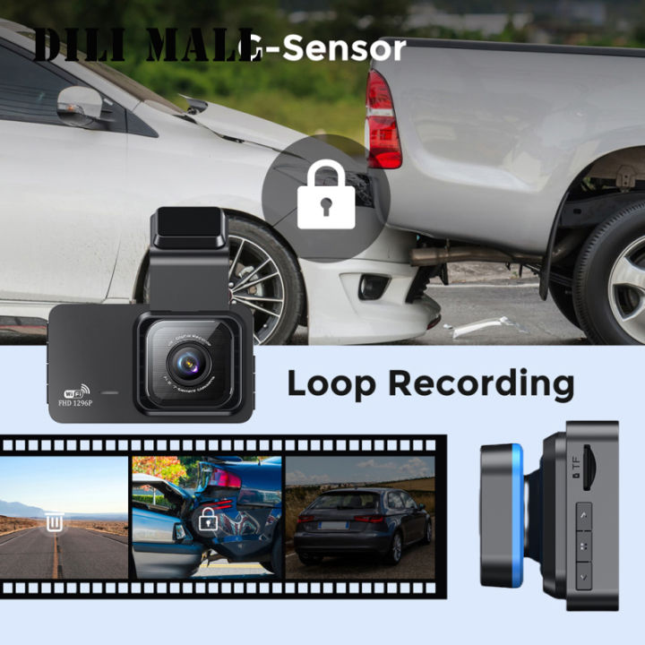 กล้องติดรถยนต์-wifi-3-หน้าจอ-ips-ด้านหน้าด้านหลังคู่กล้องติดรถยนต์120-มุมกว้างกล้องติดรถยนต์ลูปควบคุมผ่านแอป