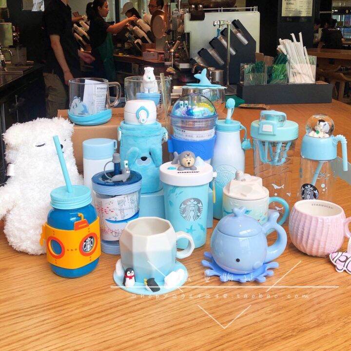 Starbucks 2019 Summer Blue Ocean Underwater World Whale Polar Bear mug