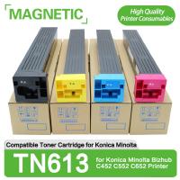 TN613ตลับโทนเนอร์สีเหลืองสีฟ้าม่วง700G BK 500G ใหม่ใช้ได้สำหรับ Konica Minolta C452 Bizhub เครื่องพิมพ์ C652 C552