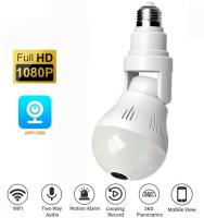 360°panoramic Wifi Bulb Camera V380 APP Smart Alarm E27 Light Bulb HD 1080P Security IP Camera Built-in Microphone Speaker