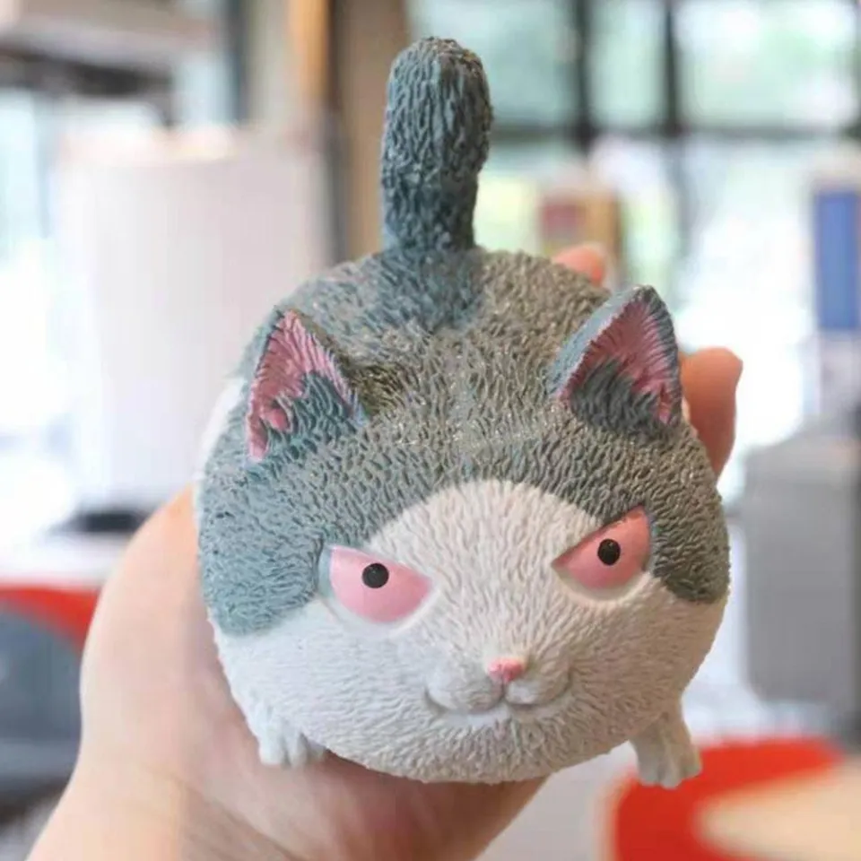 Suaninxi Pinch Angry Cat Cute Pet Toy Decompression Artifact Vent Toy Cat-Shaped  Stress Relief Balls Squeeze Toys Holiday Kids Gift. (Black) : :  Toys