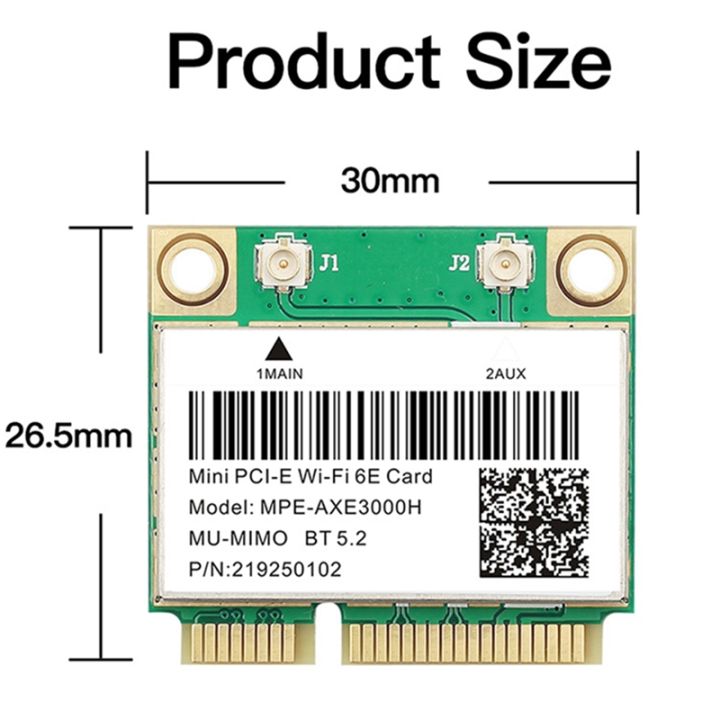 mpe-axe3000h-5374mbps-wifi-6e-wireless-card-ax210-mini-pcie-wifi-card-bluetooth-5-2-802-11ax-2-4g-5g-6ghz-wlan-wifi-card