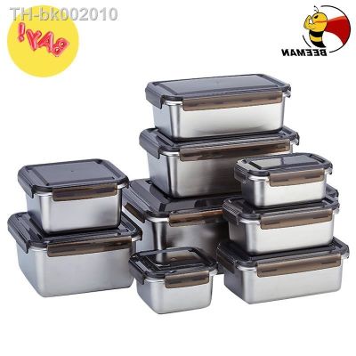 ✁▥ BEEMAN Stainless Steel Lunch Box with Sealed Lid Food Storage Containers Freezer Dishwasher Oven Safe for Bento Box Picnic