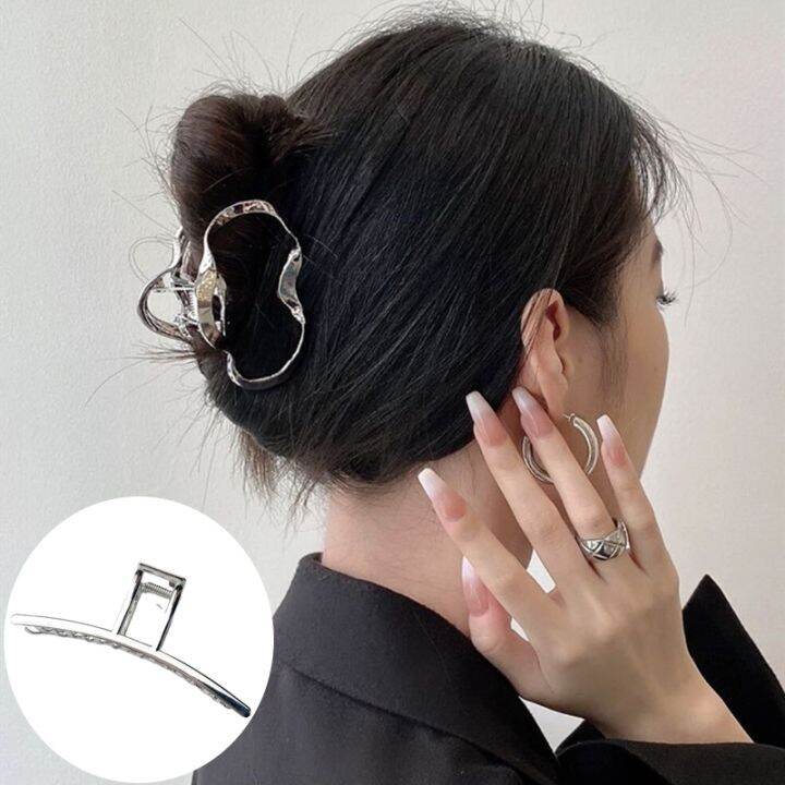 2022-new-woman-silver-geometry-hair-claw-clip-girls-alloy-ponytail-hairpins-barrettes-hairgrip-crab-headwear-fashion-accessories