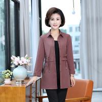 ✿✙✢ Mothers spring and autumn coat 2022 new middle-aged womens old-age western style broad wifes windbreaker medium long thin