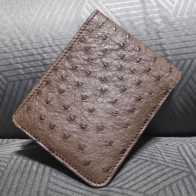 YouLink  Ostrich Leather สำหรับผู้ที่ให้ความสำคัญ หนังนุ่มมือ สีน้ำตาล กระเป๋าสตางค์หนังนกกระจอกเทศ&nbsp;