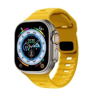 สายซิลิโคนสำหรับสายคาด Apple Watch 44มม. 49มม. 45มม. 42มม. 45มม. 45มม. 45มม. สายนาฬิกาข้อมือแบบสปอร์ตสายรัดพิเศษ Iwatch Series 8 7 6 5 4 3 Se