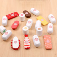 New Childrens Educational Japanese Sushi Food Platter Combination Cut and Happy Set Meal Simulation Play House Wooden Toys