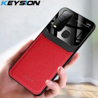 KEYSION Fashion Shockproof Case for VIVO Y50 Y19 Y17 Y15 Y12 Y3 Leather Lens Glass Phone Back Cover For VIVO Y85 Y97 Y5S Y7S ELEGANT