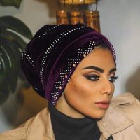 【YF】 Turban Cap Sparkly Hijab Scarf Bali Yarn Wrapped Head Hat Jewelry Scarves Headscarf Headwrap For 2022 New Women Muslim