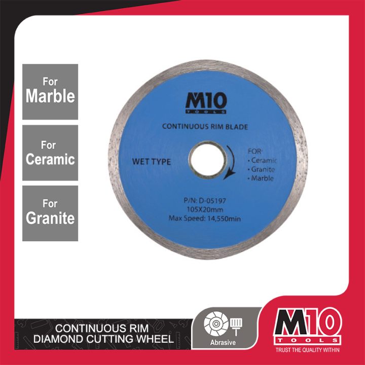 M10 Continuous Rim Diamond Cutting Wheel 105mm X 20mm Lazada