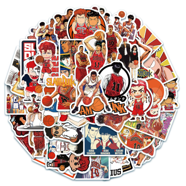 sticker-slam-dunk-สติ๊กเกอร์-สแลมดังก์-50-ชิ้น-ซากุรางิ-ฮานามิจิ-สติ๊กเกอร์ตกแต่ง-ของเล่นถูกๆ-ของเล่น-ของขวัญ-ของสะสม-ของเล่นเด็ก