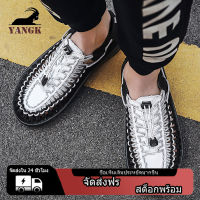 YANGK Handmade Woven Sandals ผู้ชายฤดูร้อนนอกสวมใส่ Baotou Dongdong คู่รองเท้าแตะการค้าต่างประเทศบวกขนาด Hollowed Out รองเท้าแตะผู้ชาย 24 ชั่วโมงจัดส่ง 1-3 วันมาถึง