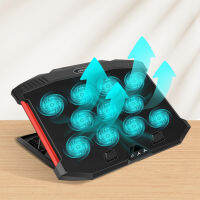 Laptop Cooler Fan Dual USB Interface Laptop Cooling Pad Adjustable LED Display Screen Cooling Holder for 13-18Inch Laptop