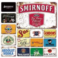 hot【DT】✈○▥  British Vodka Tin Sign Beach Bar Pub Metal Plate Personalized Artware Wall Stickers Room Signs