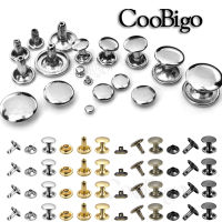 100ชิ้นเซ็ตโลหะหมวกคู่ Rivets สตั๊ด Rivet Collision Nail Repair Spike DIY หนังหัตถกรรมเสื้อผ้าหมวกรองเท้า Collar Decor