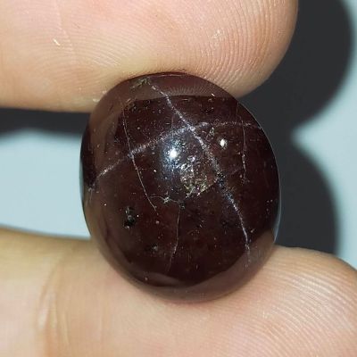 พลอย สตาร์ โรโดไลท์ การ์เนต ดิบ ธรรมชาติ แท้ ( Natural Star Rhodolite Garnet ) หนัก 26.83 กะรัต