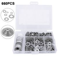 Flat Washer Set Hardware Accessories Stainless Steel Washer Plain 660pcs/Box M3 M4 M5 M6 M8 M10 Screw Fastener