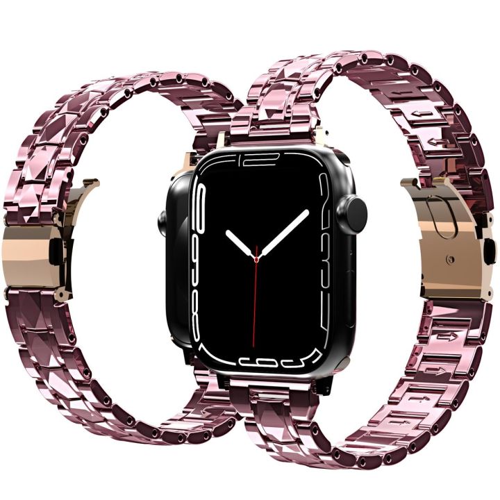 สายสแตนเลสสำหรับ-apple-watch-band-40mm-44mm-45mm-41mm-38mm-42mm-rhombic-สร้อยข้อมือโลหะ-iwatch-series-3-4-5-se-6-7-band