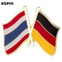 Thailand &amp; Germany Flag Lapel Pin Friendship Flag Badge Flag pin Fashion Brooches Pins