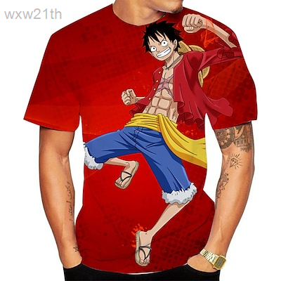 2023 Monkey One Peach D. T-shirt 100% Polyester Fabric Harajuku Style Luffy 3d Anime Printing for Men And Women Unisex