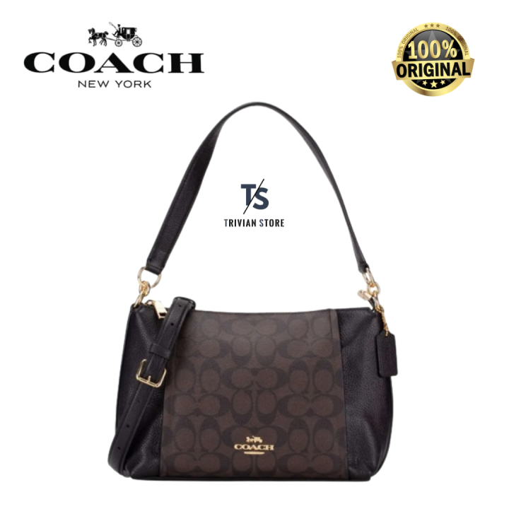 Coach Small Marlon Shoulder Bag In Signature Canvas Lazada Indonesia