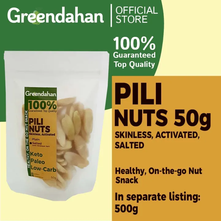 Pili nuts (SKINLESS, SALTED in PINK HIMALAYAN SALT) 50g Keto Friendly