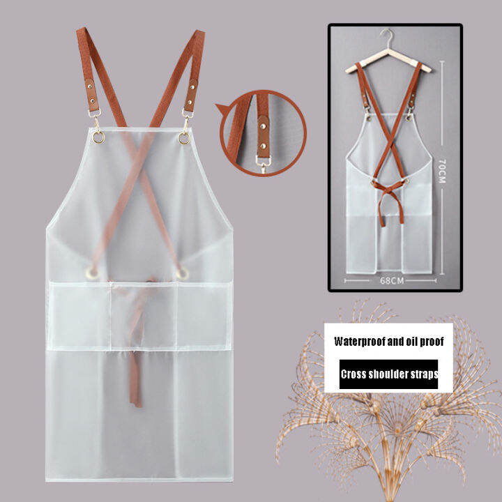 household-cooking-apron-vinyl-cooking-apron-transparent-cooking-apron-female-kitchen-apron-waterproof-kitchen-apron