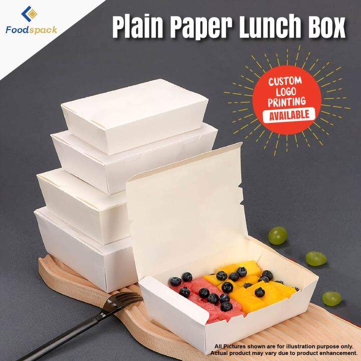 Plain Paper Lunch Box [ ABLE PRINT CUSTOMER'S LOGO ] Lazada
