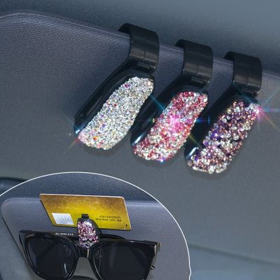 Casing kacamata mobil wanita penutup cahaya matahari otomatis pemegang kacamata klip kartu pemegang tiket pena casing klip kotak aksesori untuk Toyota