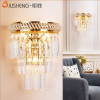 Torch - creative living room european-style crystal crystal wall lamp of bedroom the head of a bed wall lamp staircase corridor lamps and lanterns of contemporary and contracted ❤