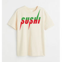 SUSHI  BRAND NAME T SHIRT FUNNY  เสื้อยืด คอกลม ซูชิ แบรนดเนม หรู  ผ้า cotton 100% แฟชั่น สตรีท