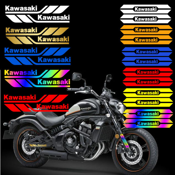 แผ่นกันแรงกระแทกรถจักรยานยนต์สติกเกอร์สะท้อนแสงคาวาซากิสำหรับตกแต่งแถบด้านข้างของ-kawasaki-z100-900-800-750-650-ninja-400-w800-zx-6r-er6n