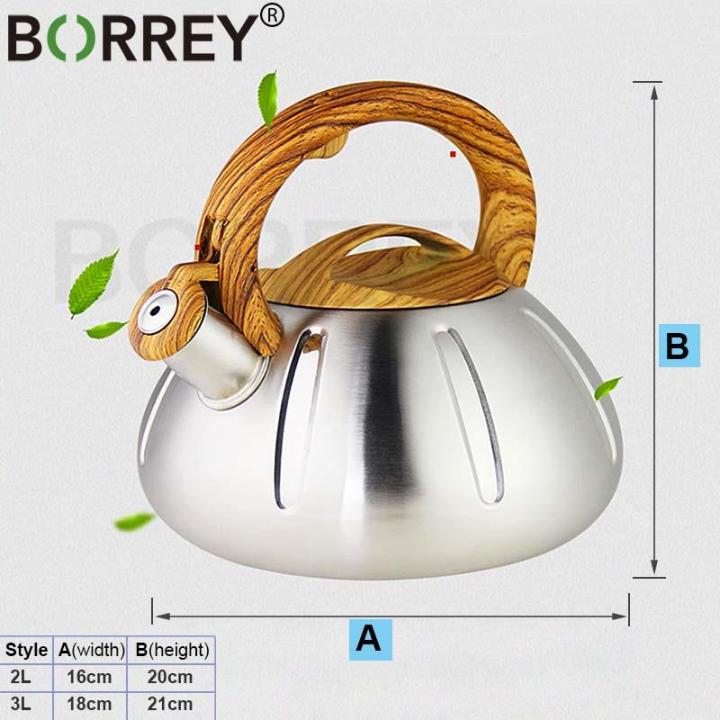 คลังสินค้าพร้อม-กาน้ำชาโลหะ-borrey-ผิวปากกาต้มน้ำสแตนเลสกาต้มน้ำชาเตาแก๊สกาต้มน้ำหม้อหุงแบบเหนี่ยวนำตั้งแคมป์กลางแจ้ง