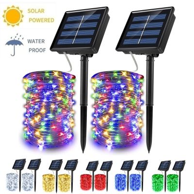 Solar Powered String Lights Waterproof Copper Wire Lights For Party GardenYardWedding Decor
