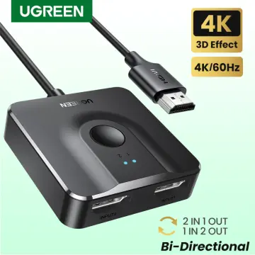 UGREEN HDMI Switch 4K@60Hz with 3.3FT HDMI Cable, Bidirectional HDMI  Splitter 2 in 1 Out HDMI Switcher Box Support HD Dolby 3D HDR Compatible  with