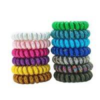 Lot 8Pcs Size 5.5 CM Fabric ephone Wire Phone Strap Rubber Holders Bands Rope Ties Hair Accessories Random Color