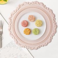 【CC】✑◊  34cm Round Silicone Placemat Tableware Resistant Insulation Non-Slip Tablemat Coaster Washable Cup