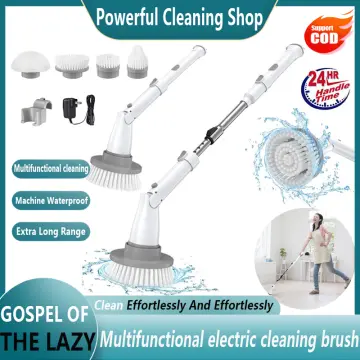 Electric Spin Scrubber, Cordless Cleaning Brush with Adjustable Extension  Arm 4 Replaceable Cleaning Heads, Power Shower Scrubber for Bathroom, Tub