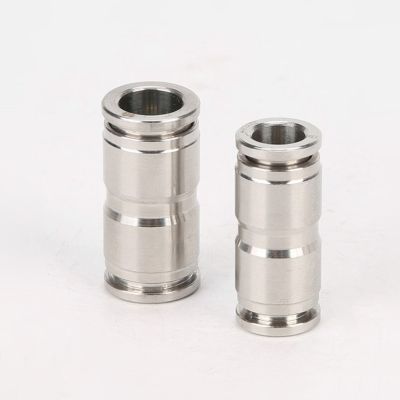 4 6 8 10 12 14 16mm PU Tube 304 Stainless Steel Pneumatic Push In Quick Connector Equal Pipe Fitting Pipe Fittings Accessories