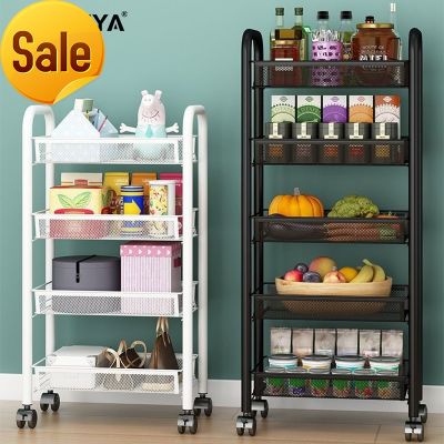 Trolley Kitchen Shelf Floor-to-ceiling Multi-layer Bedroom Snack Storage Shelf Vegetable Book Fruit Organizer